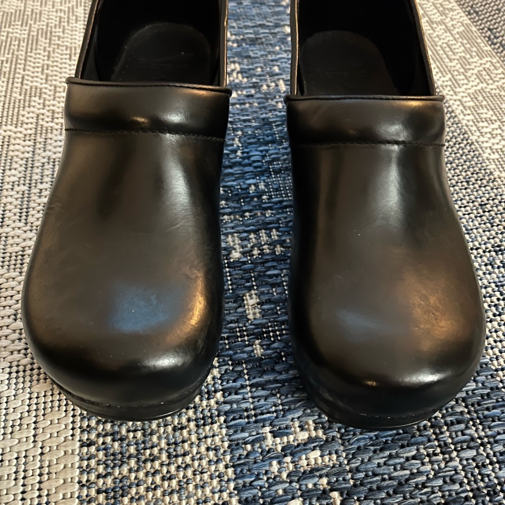 Dansko Black Leather Clogs Size 41